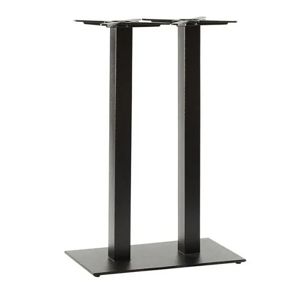 Forte Twin Pedestal Poseur Table Base - Black Cast Iron