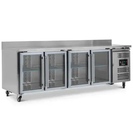 Blizzard HBC4CR Four Hinged Glass Door Counter Refrigerator With Upstand