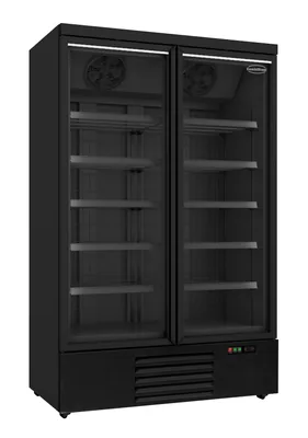 CombiSteel 7455.2245 Freezer 2 Glass Doors Black JDE-1000F BL