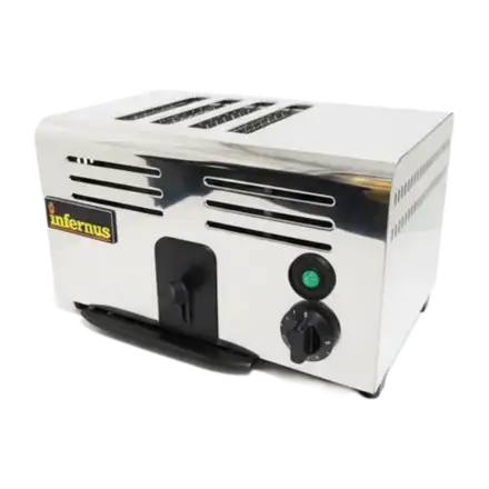 Infernus Commercial Stainless Steel Toaster – 4 Slice