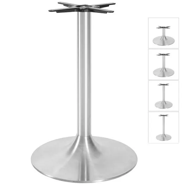 Trumpet Brushed Steel Large Round Table Base - See Heights