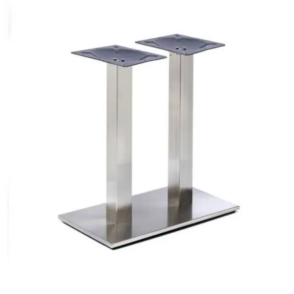 Profile Brushed Steel Lounge Table Base - Twin