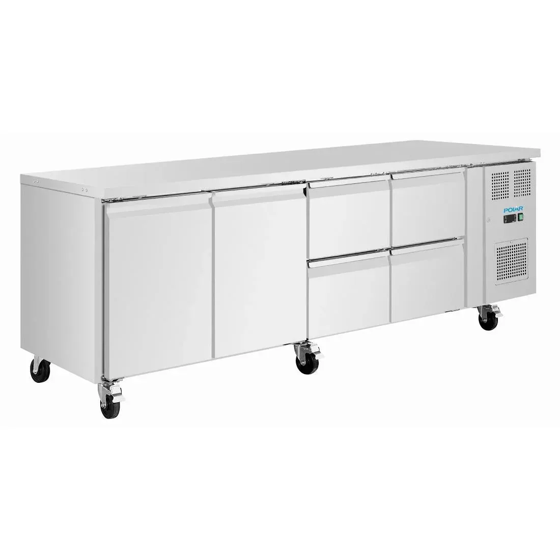 Polar U-Series Double Door Counter Fridge 616Ltr
