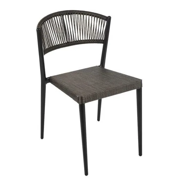 Vienna Outdoor Chairs - Black Frame / Bronze Weave