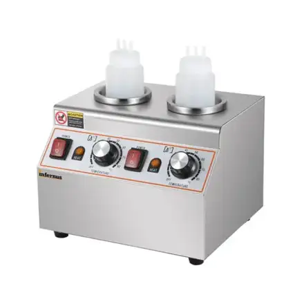 Infernus Commercial Double Bottle Electric Sauce Warmer – Stainless Steel