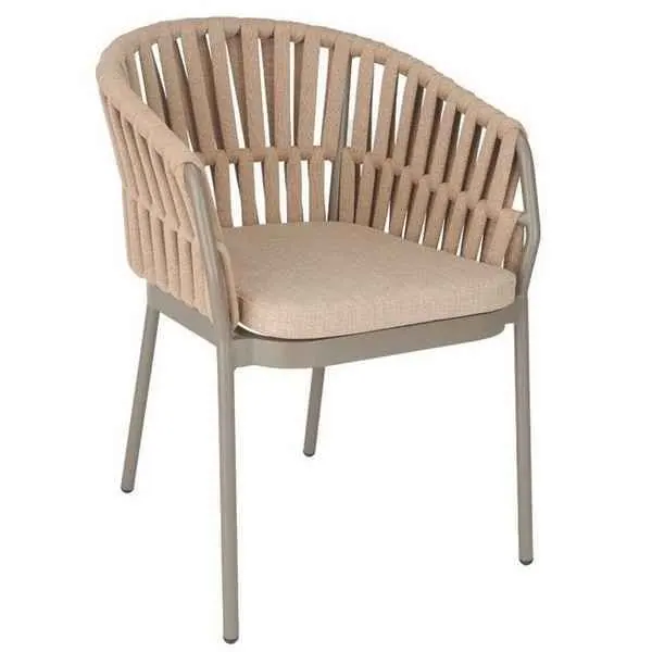 St Tropez Weave Outdoor Arm Chairs - Taupe or Brown