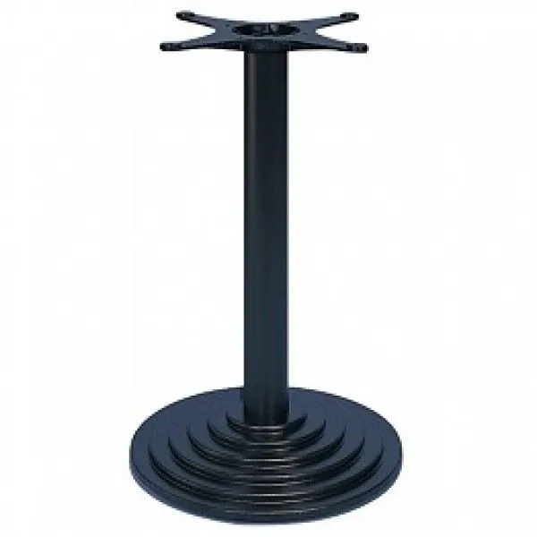 Round TB107 - Black Cast Iron Pub Table Base with Stepped Design