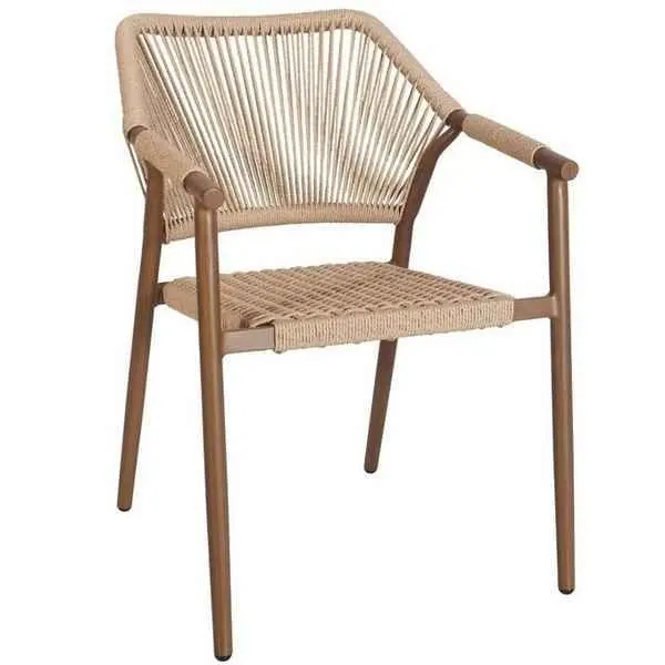 Valencia Cream or Bronze Weave Outdoor Arm Chairs | Modern Design