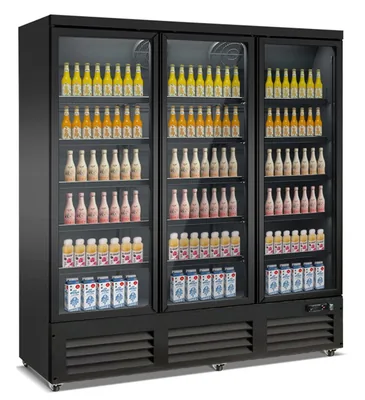 CombiSteel 7526.0130 Freezer 3 Glass Doors Black CEB-1600F BL