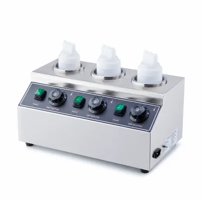 Commercial 3 Bottle Electric Sauce Warmer Hot Chocolate Heating Machine