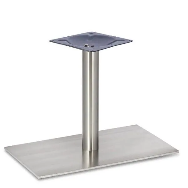 Profile Brushed Steel Rectangle Lounge Table Base - Round Column