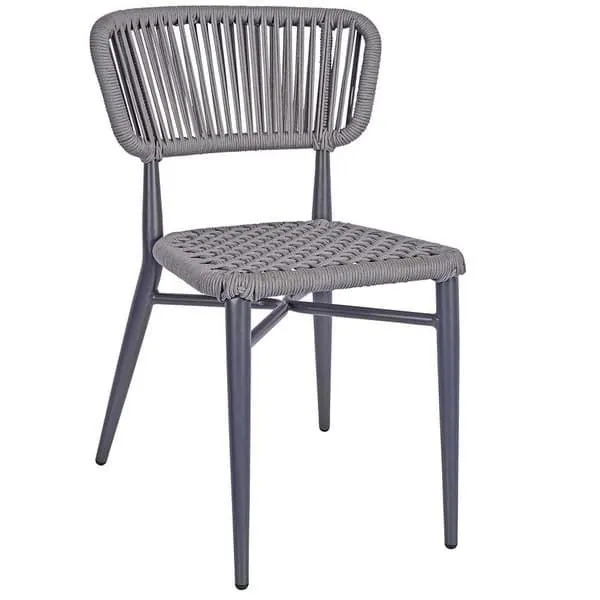 Madrid Outdoor Chairs - Charcoal / Light Grey Rope Effect