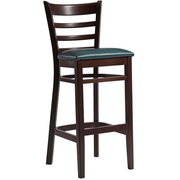 Dallas Plus Wooden Bar Stools - Walnut / Brown or Teal Seat