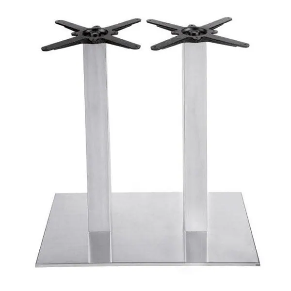 Baltimore Single & Double Rectangular Dining Table Base - Brushed Steel