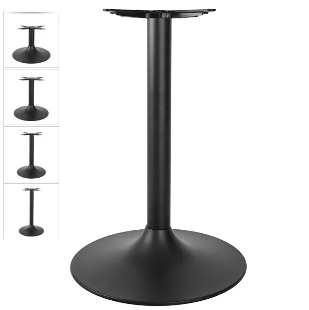 Trumpet Black Large Round Table Base - See Heights