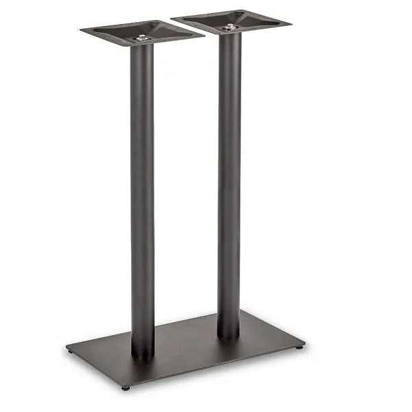 Profile Black Twin Rectangular Poseur Table Base - Rnd Columns