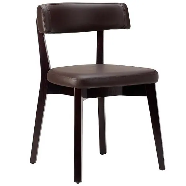Nico Restaurant Chairs - Dark Brown Faux Leather / Wenge Frame