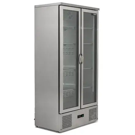 Blizzard BAR20SS Upright Double Hinged Glass Door Bottle Cooler