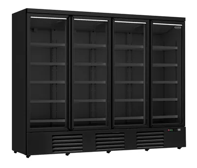 CombiSteel 7455.2240 Refrigerator 4 Glass Doors Black JDE-2025R BL