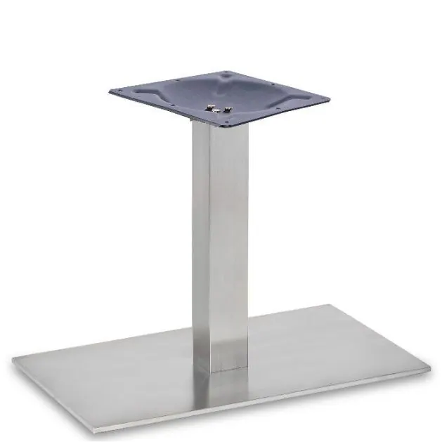 Profile Brushed Steel Pedestal Lounge Table Base - Single Rectangle