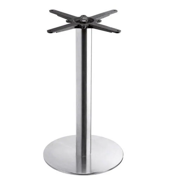 Baltimore Small Round Coffee, Dining and Bar Height Table Bases - Brushed Steel