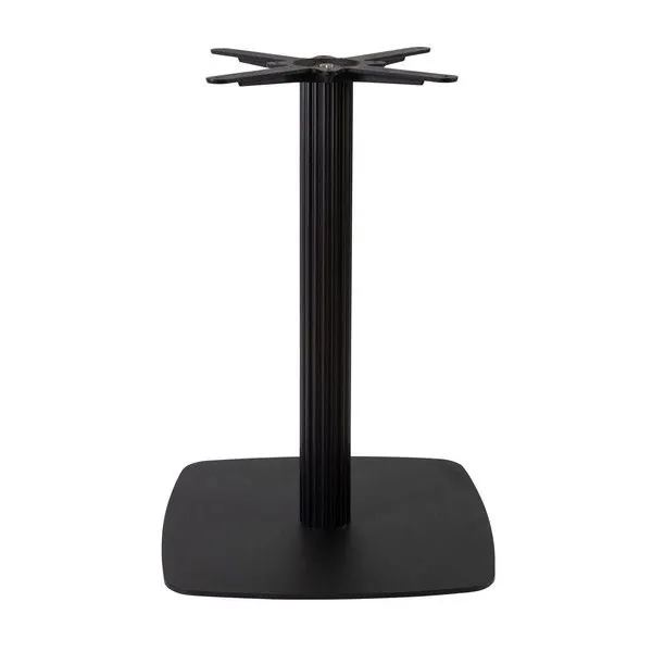 Boston Black Fluted Large Square Table Bases with Radius Edges