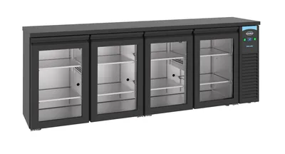 CombiSteel 7489.5295 Bar Cooler Black 4 Glass Doors