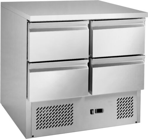 Infernus 4 Drawer Saladette Fridge 220L Refrigerated Prep Counter GN 1/1 Stainless Steel 900mm