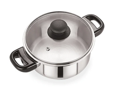 Stainless Steel Casserole Pot with Glass Lid 20cm/3L – Pack of 6