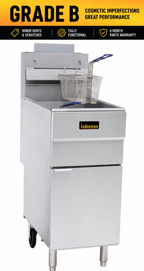 Grade B – Infernus Free Standing Single Tank Gas Fryer 3 burner (LPG)