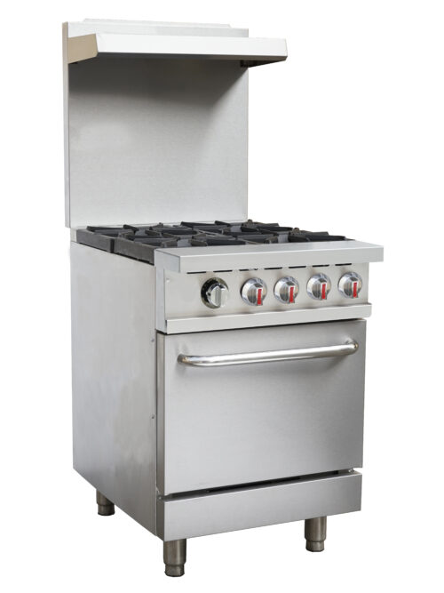 Infernus 4 Burner Commercial Gas Range Oven with Splashback – 32kW